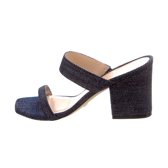 Stuart Weitzman | Denim Block Sandal Slide - Picture 2 of 6
